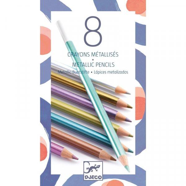 Djeco: Design by Metál ceruza készlet, 8 szín - 8 metallic pencils