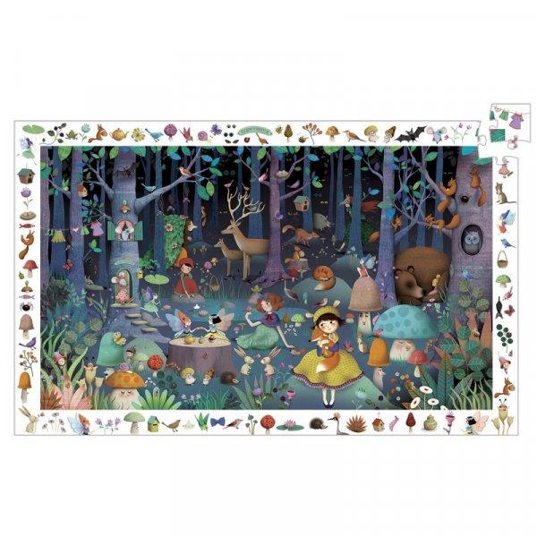 Djeco Megfigyeltető puzzle - Elvarázsolt erdő, 100 db-os - Enchanted Forest