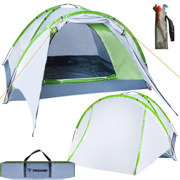 4 személyes tágas, vízálló kemping turista sátor -
előtetővel, szúnyoghálóval és
szellőzőrendszerrel (BB-10119)