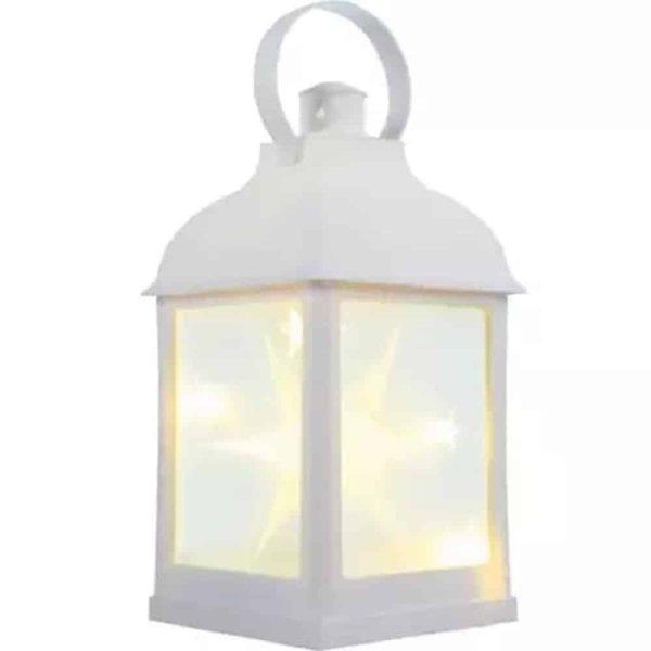 Felakasztható beltéri  dekor lámpás és éjjeli
fény - fehér vázzal és világító csillagokkal
- 22 x 10 x 10 cm (BB-20589)