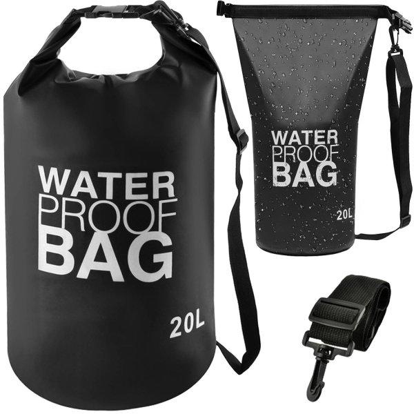 PVC anyagból készült praktikus vízálló táska
állítható pánttal - kiránduláshoz,
strandoláshoz - 20 L (BB-6900)