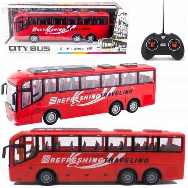 32cm-es játék busz működő
fényszórókkal és 27MHz-es frekvenciájú
távirányítóval (BBJ)