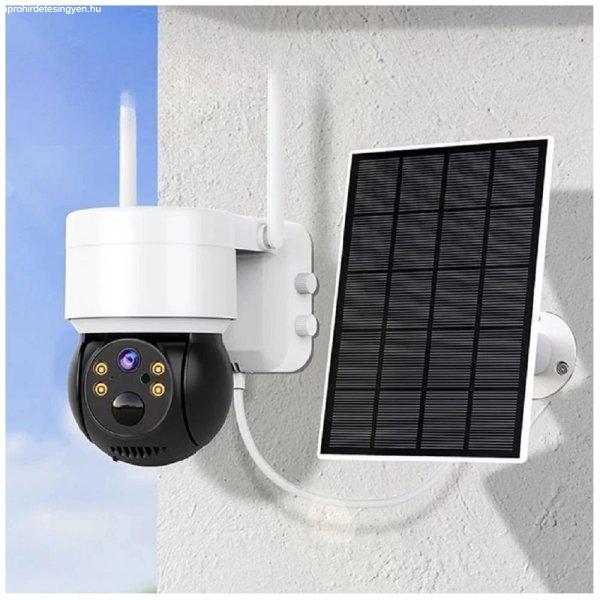 Időjárásálló, kültéri, Wifi biztonsági
kamera rendszer napelemmel - vezeték és áramforrás
nélkül működtethető okos térfigyelő kamera
(BBV) (BBD)