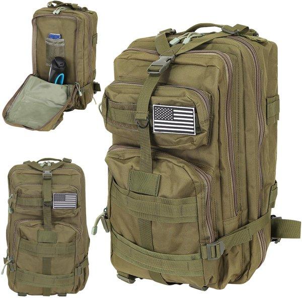 35 L-es ergonomikus khaki színű katonai hátizsák amerikai
zászlós felvarróval (BB-8920)
