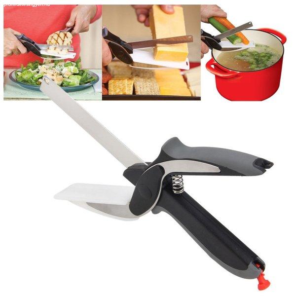 2 az 1-ben konyhai vágóeszköz - kés-, és
vágódeszka (BBM)