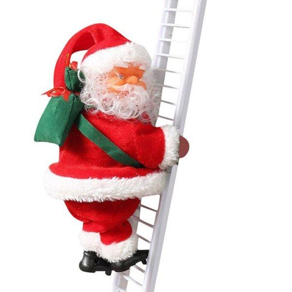 Létrára mászó, zenélő, éneklő
mikulás - karácsonyi dekoráció (BBJ)