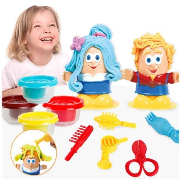 Gyurmás fodrászkészlet gyerekeknek - formázható,
vágható, növeszthető hajú babákkal,
fésűvel, ollóval (BBLPJ)