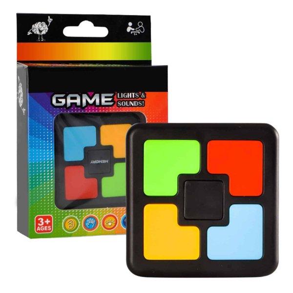 Elemes memóriafejlesztő játék színes gombokkal, hang-
és fényhatásokkal (BBJ)