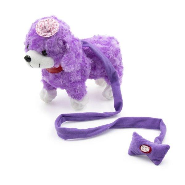 Sétáló, zenélő lila kutya - pórázzal
vezethető kutyus (BBJ)