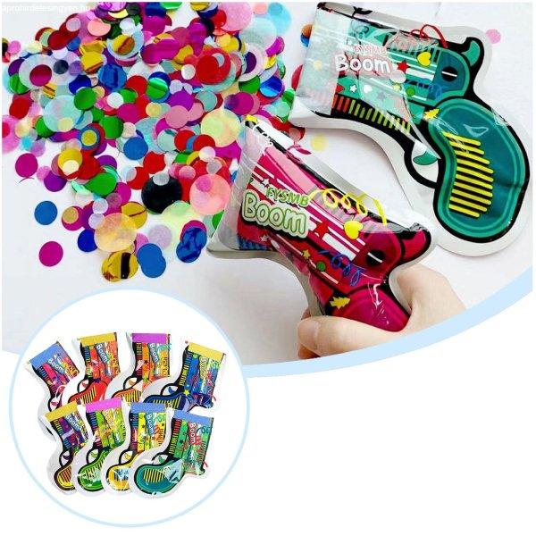 Automatikusan felfújódó, konfetti kilövő pisztoly -
party játékpisztoly csillogó konfettivel - 10 db-os csomag (BBJ)