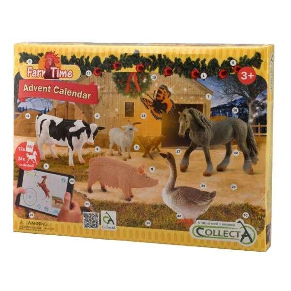 Adventi Collecta karácsonyi naptár kézzel festett Farm Life figurákkal
