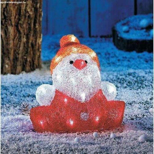 Karácsonyi dekoráció, hóember, LED, időzítő, 3xAA, IP44, 24x21x24 cm