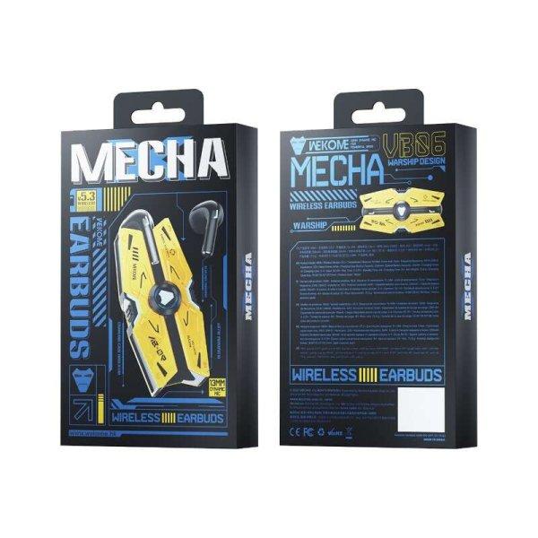 Wekome VB06 Mecha Wireless Fülhallgató - Fekete/Sárga
