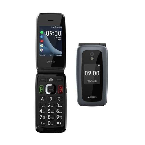 Gigaset gl7 mobiltelefon, flip, idősek számára, dual sim, titán-ezüst
S30853-H1199-R601