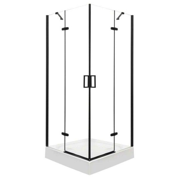 Flow Black szögletes nyílóajtós zuhanykabin 90 cm