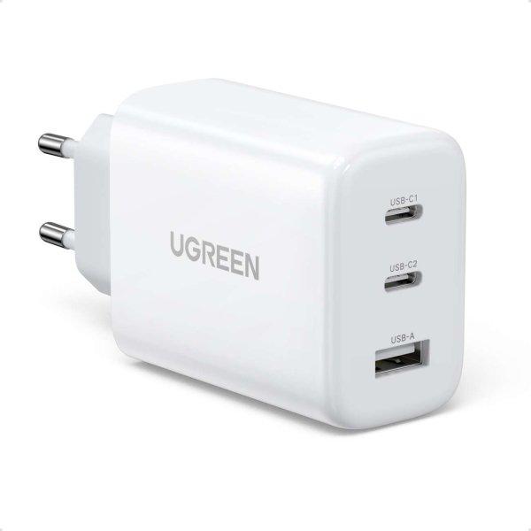 Ugreen gyorstöltő 2x USB Type C / USB 65W PD3.0, QC3.0/4.0+ fehér (CD275)