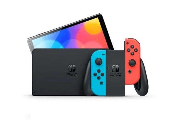 Nintendo Switch OLED Modell Neon Red & Blue Joy-Con Játékkonzol, Piros-kék