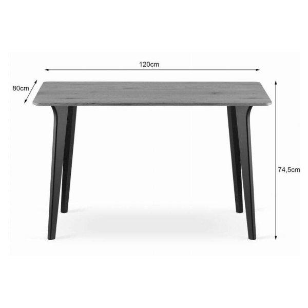 Skandináv stílusú asztal, , téglalap alakú, MDF és fa, natúr, 120x80x74,5
cm, 120x80x74,5 cm