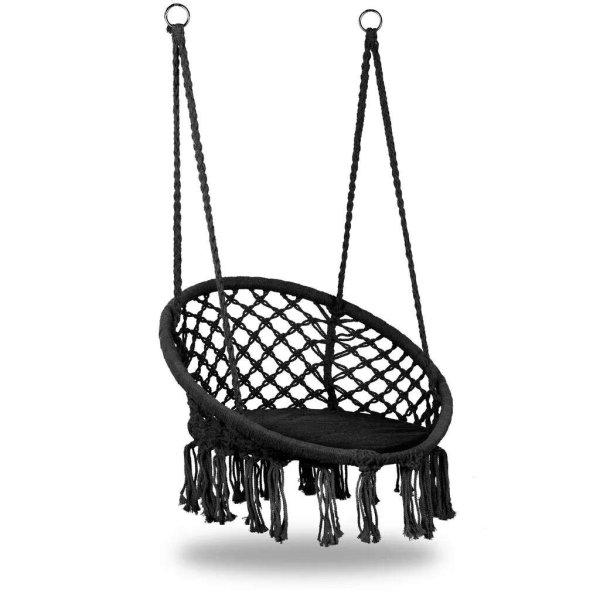 Kerti hinta függő fotel párnával | GW-076A BLACK + POD