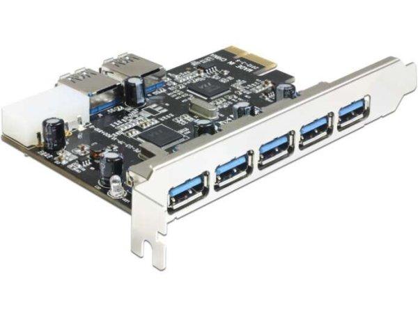 Delock 89355 5 x külső + 2 x belső USB 3.0 PCIe portbővítő