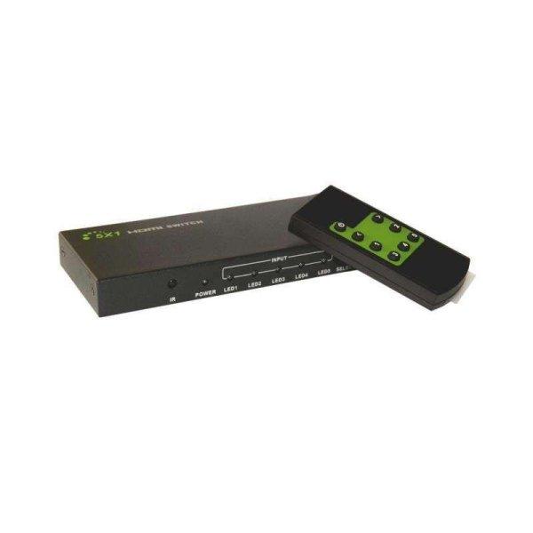 Techly 020713 HDMI Switch távirányítóval (5 PC - 1 Kijelző)