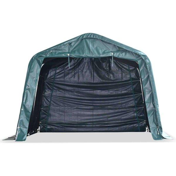Sötétzöld elmozdítható pvc állattartó sátor 550 g/m² 3,3x3,2 m