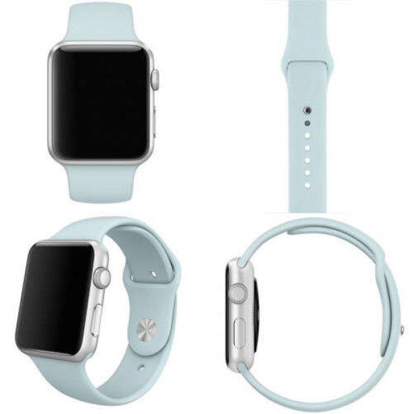 3 db iUni Apple Watch 1/2/3/4/5/6/7 kompatibilis szíj, 42 mm, szilikon, fekete,
rózsaszín, türkizkék