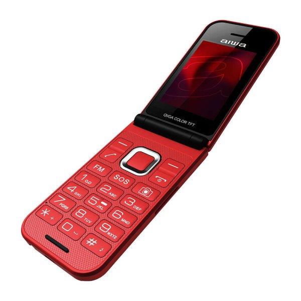 Aiwa FP-24RD Kinyitható Mobiltelefon Dual SIM, Piros