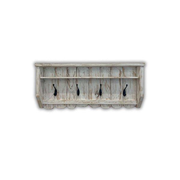 Fali fogas - Vintage - kézműves tömörfa bútor ( rusztikus fehér )