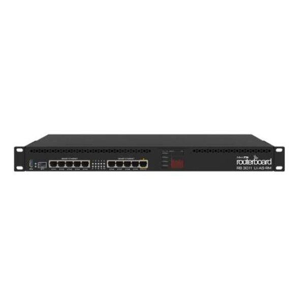 LAN/WIFI MikroTik 3011UiAS 10x gigabites LAN porttal, 1xSFP, 1xPoE ki, USB, LCD
kijelző, rackbe szerelhető