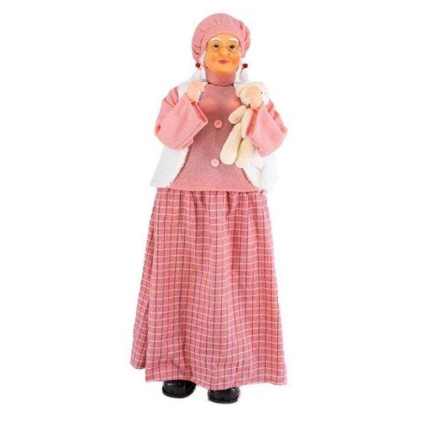Mrs. Christmas , lassított zenei dekoráció, rózsaszín színű, 90-es
méret, tápegység, HB-1007-90