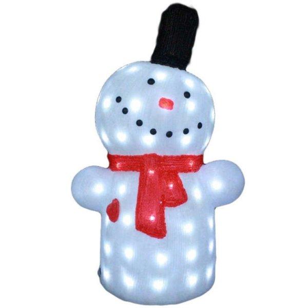 Kültéri dekoráció fényekkel, Akrill hóember, 72 LED, termék mérete 60cm,
8 játék fény, tápkábel 3m, HB-118
