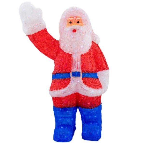 Karácsonyi dekoráció - Mikulás, akril, mérete 45x40x90cm, 8 játék fény,
300 LED, hideg fény, 3m tápkábel, IP44 védelem, MI-1057