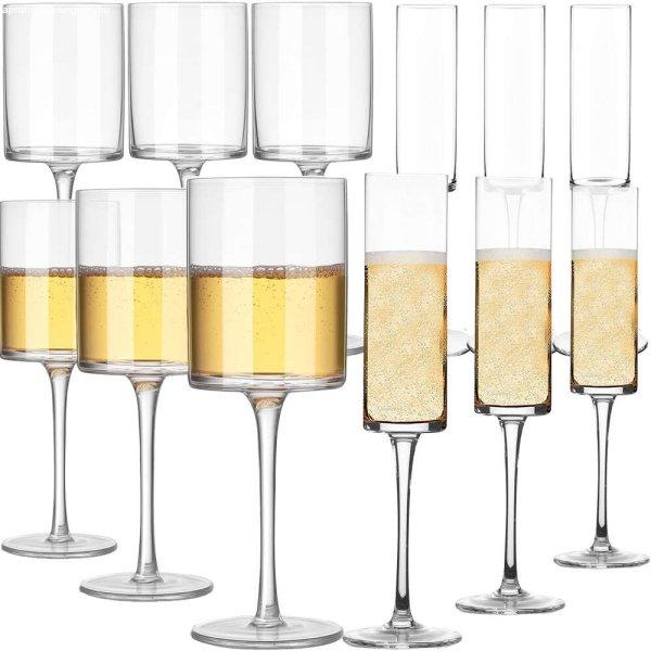 12 pohár borból és pezsgőből álló készlet, Quasar & Co.®, egyenes
modell, 6x400 ml / 6x200 ml, üveg, átlátszó