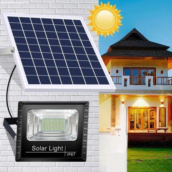 Garázsba, eresz alá, teraszra is felszerelhető napelemes lámpa - 1000W
kültéri LED reflektor különálló szolár panellel és állítható
dőlésszöggel (BBV)