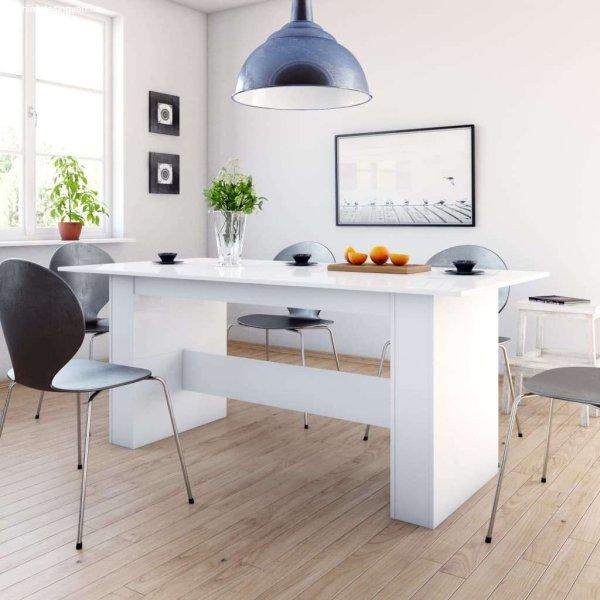 vidaXL magasfényű fehér forgácslap étkezőasztal 180 x 90 x 76 cm