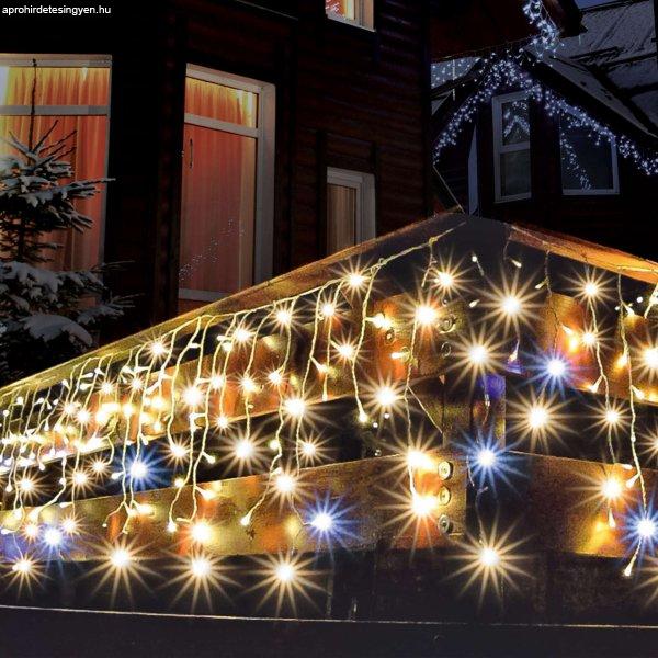 Home karácsonyi DLFJ 200F/WW jégcsap fényfüggöny, toldható, bővíthető
dlfj200f/ww, melegfehér, állófényű LED-ek között minden második
füzérben egy hidegfehér LED villog