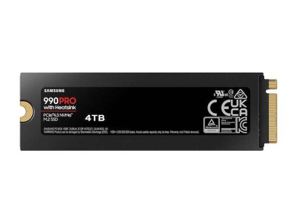 Samsung 4TB 990 Pro Heatsink M.2 PCIe 4.0 NVMe SSD
