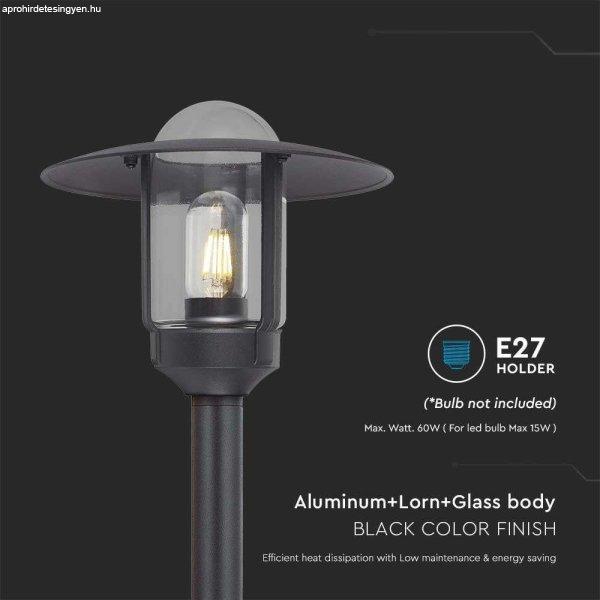 V-TAC kültéri állólámpa, üveg búrával, 98cm magas, fekete, E27
foglalattal - SKU 10423