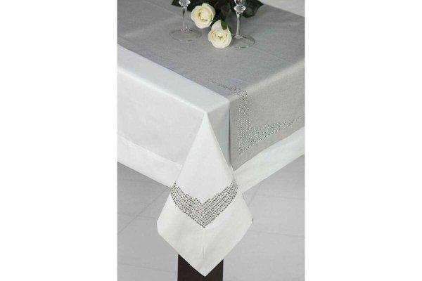 Klara exkluzív asztalterítő kristály díszítéssel Szürke 150x260 cm