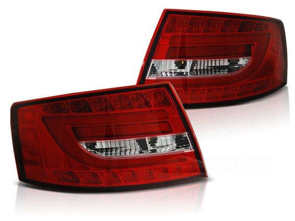 Audi A6 C6 Sedan 04.04-08 Piros-Fehér Led-Es Hátsó Lámpa