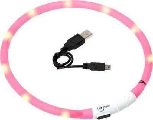 FGO (Flamingo) Nyakörv villogó világító LED  USB pink 70 cm kutya macska
világító nyakörv