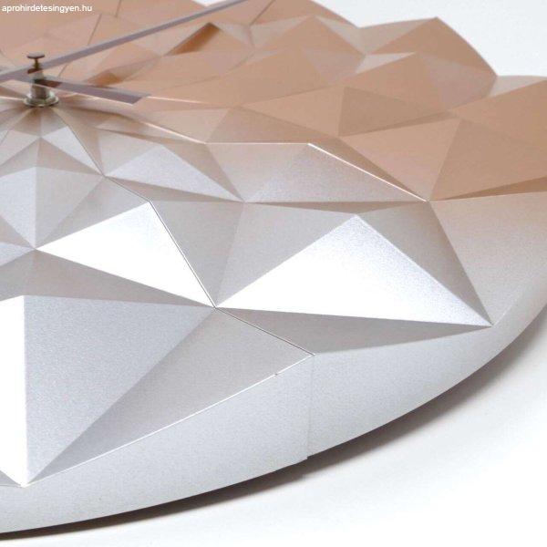 Geometrikus precíziós analóg tervező falióra DIAMOND modell rózsaszín
arany fém MCT 60.3063.51