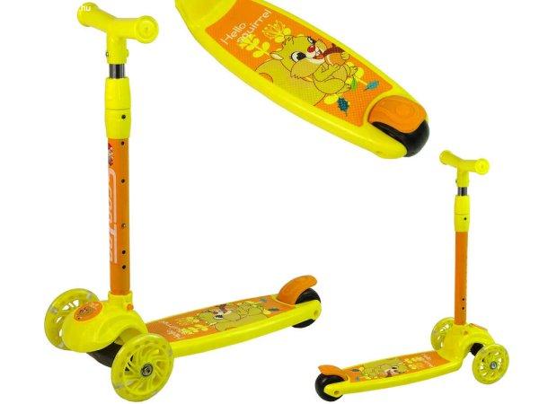 Háromkerekű Balance roller világító kerekekkel, sárga 3187