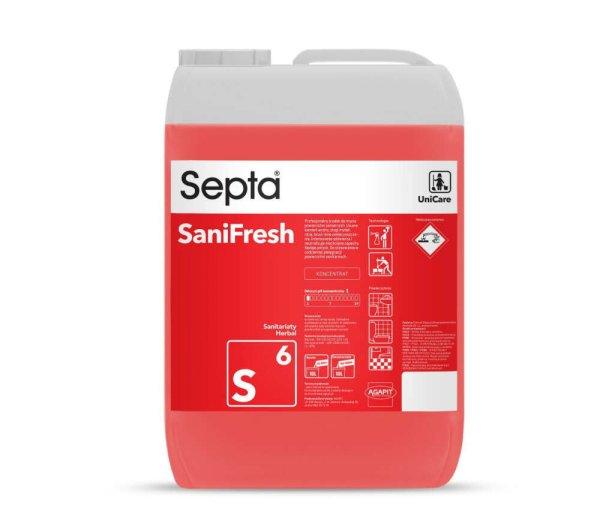 Szaniter helyiségek napi tisztítása szagsemlegesítő formulával SEPTA
SANIFRESH S6 10L