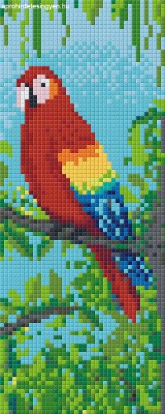 Pixel szett 2 normál alaplappal, színekkel, papagáj (802050)