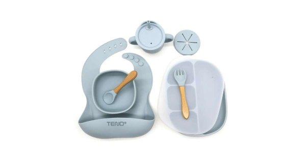 Bebeulsi Teno® etetőkészlet, 9 részes, hőálló, szilikon, BPA-mentes,
összecsukható, könnyen tisztítható, poroskék