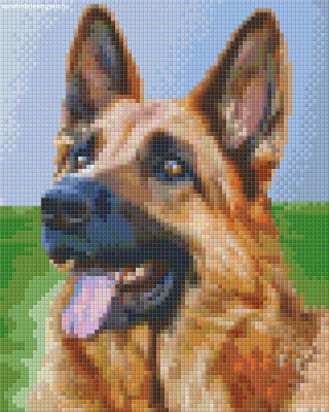 Pixel szett 4 normál alaplappal, színekkel, kutya, németjuhász (804428)