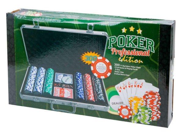 Alu bőröndös póker készlet 300 darab zsetonnal