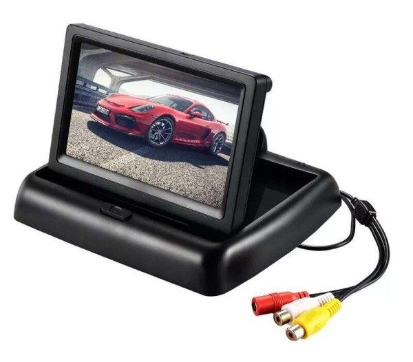 Digitális TFT LED színes monitor tolatókamerákhoz, kihajtható, 4,3”
kijelző, fekete